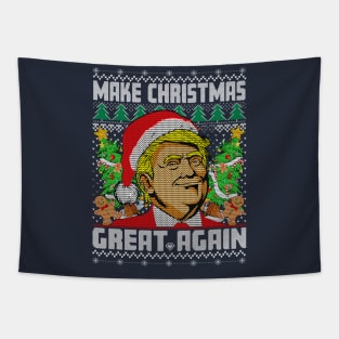 Funny Trump Make Christmas Great Again Ugly Sweaters Xmas Tapestry