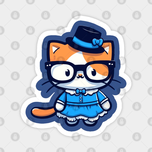 Nerdy Cat Magnet by Graceful Designs