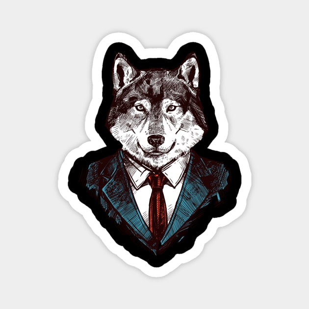 Business Wolf Magnet by MaiKStore