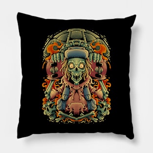 Skateboard skull Pillow