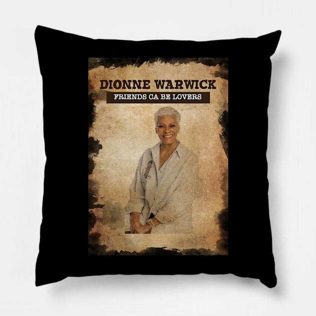 Vintage Old Paper 80s Style Dionne Warwick /// Friends Ca Be Lovers Pillow by Madesu Art