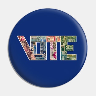 Vote stamps dark backgrounds Pin