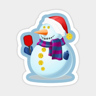 Pickleball Snowman Magnet