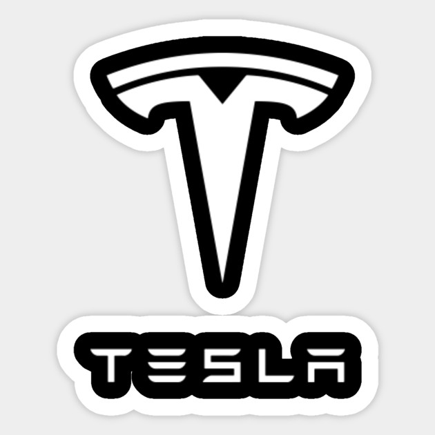Tesla White Emblem Tesla Sticker Teepublic