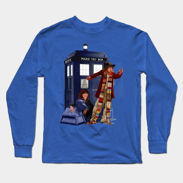 Doctor Who Tardis Specs Mens Blue Long Sleeve T-ShirtS