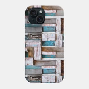 Old Vintage Faded Paint Wood Blocks Texture Painted Pattern Phone Case