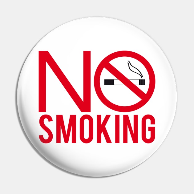 No Smoking Sign Symbol with Text Pin by HappyGiftArt