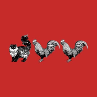 Kitty Roosters T-Shirt