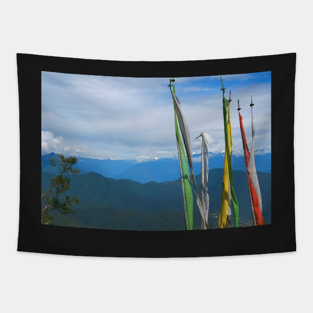 Prayer Flags in the Himalayas Tapestry by Carole-Anne