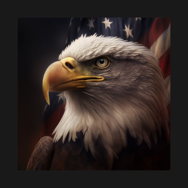 Traditional American Eagle and Flag by Jades-Corner