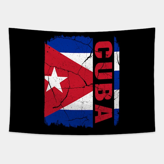 Vintage Cuban Flag Cuba Pride Roots Heritage Tapestry by snnt