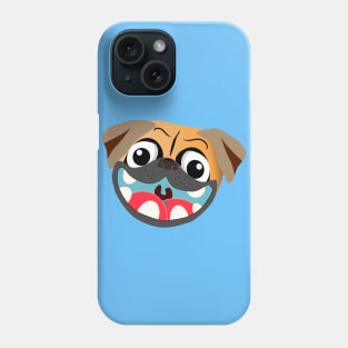 Funny pug face character Phone Case