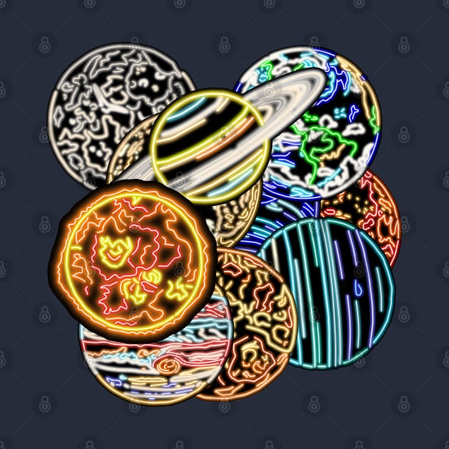 Electric Solar System Space Marbles by gkillerb