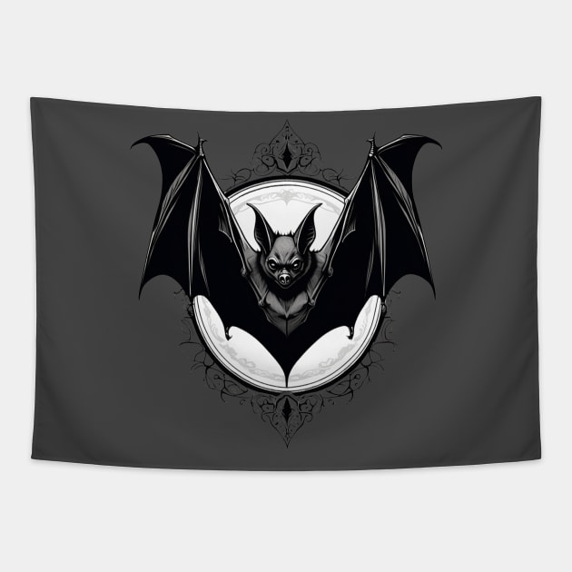 Evil goth bat vampire halloween dark design Tapestry by Edgi