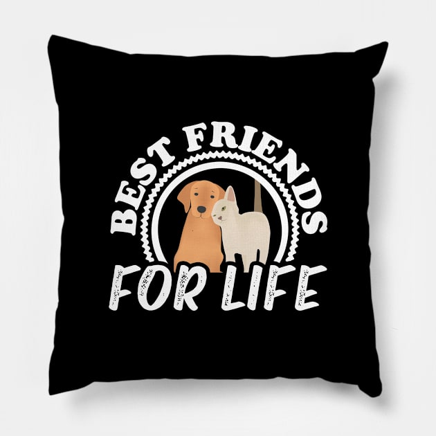 Funny Dogs Best Friends For Life  Mom Dad Pillow by Caskara