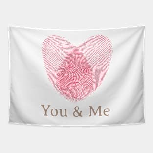 Fingerprint Heart - You & Me Tapestry