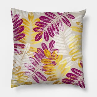 Garnet, gold and white leaves Pillow