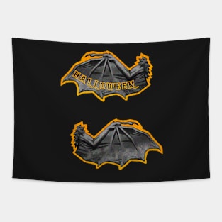 Halloween Grey Bat Wing Pack Tapestry