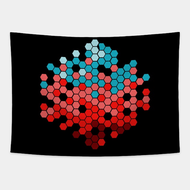 Pacific ocean island tribe geometric hexagon honeycomb pattern Tapestry by LiquidLine