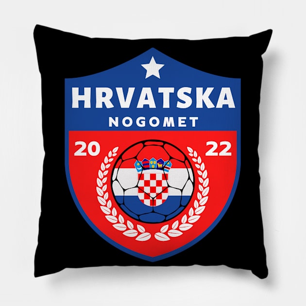 Hrvatska Football Pillow by footballomatic