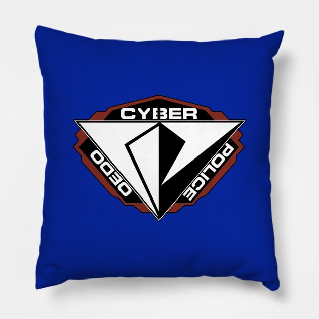 Cyber Police Badge Pillow by spicytees