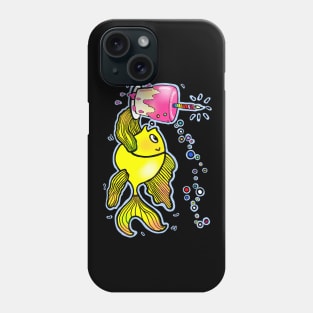 happy Birthday fish holding Cake Phone Case