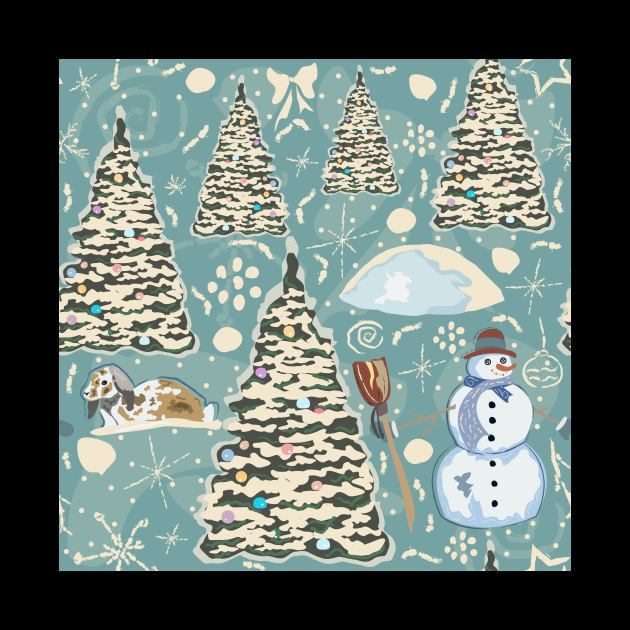 Christmas Pattern with Snowman by Creative Meadows