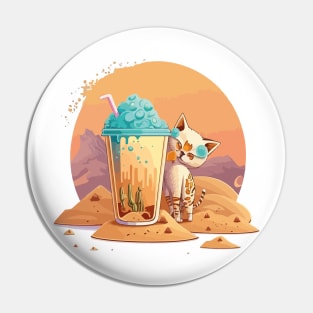 Get Your Meow On with Cat Boba Tea Pin