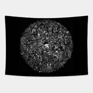 Monster Battle Royale (circle) Tapestry