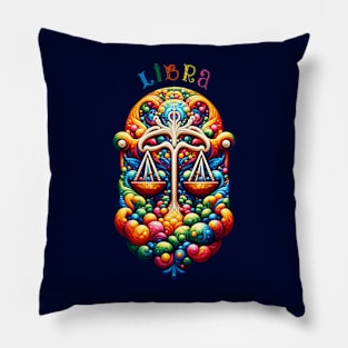 Harmonious Libra Zodiac Sign Pillow