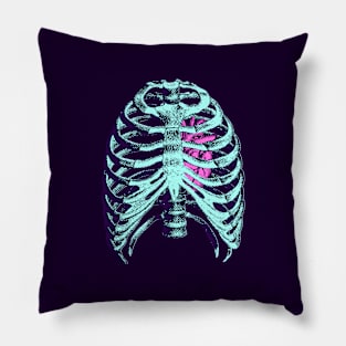 Skeleton with heart Pillow