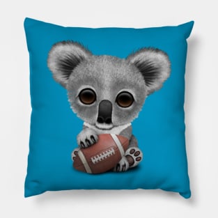 Cute Baby Koala Playing With Football Pillow