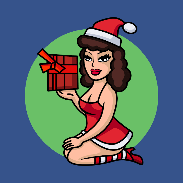 Merry Christmas Pin up Girl by ManojTdesign