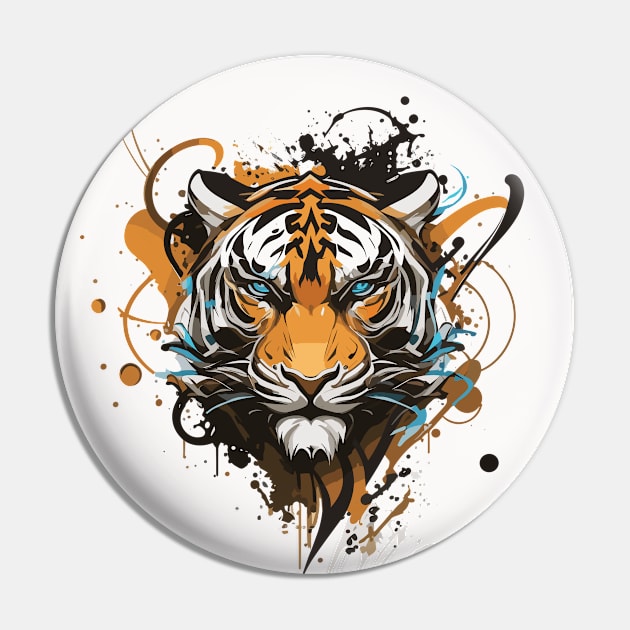 Graffiti Paint Tiger Creative Pin by Cubebox