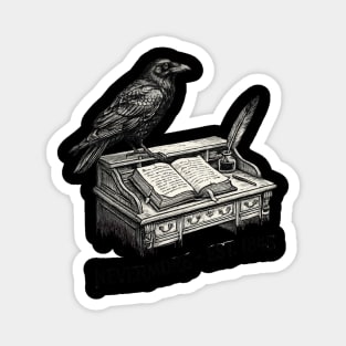 Mystic Raven Writer – Vintage Ink Desk Art Magnet