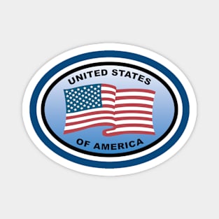 USA United States Flag Patriotic Oval Magnet