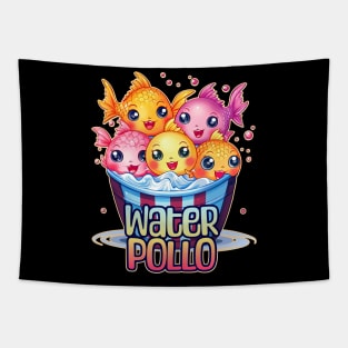 Water Pollo Kawaii Fish in a Bucket Tapestry