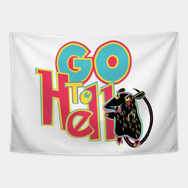 Go to Hell Tapestry by Possum Punks