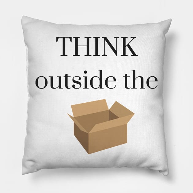 Think Outside the Box Pillow by karolynmarie