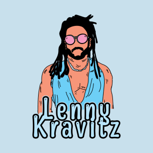 Retro Lenny Kravitz Fan Art Desain T-Shirt