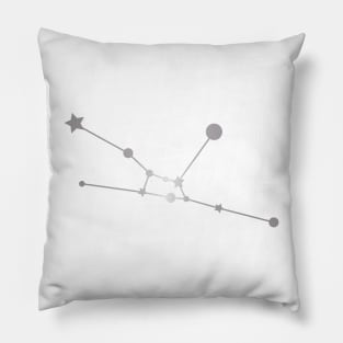 Taurus Zodiac Constellation in Silver Pillow