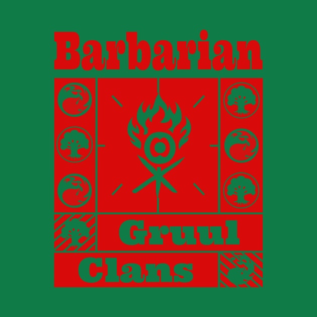 Gruul Clans | Barbarian | MTG Ravnica Guild Green & Red Design by ChristophZombie