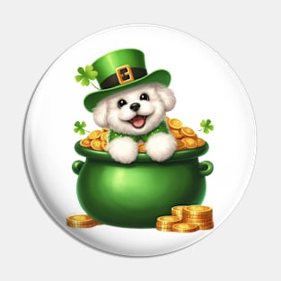 St Patricks Day Bichon Frise Dog Pin