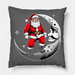 Moonlit Santa: A Solo Serenade in the Christmas Night Pillow