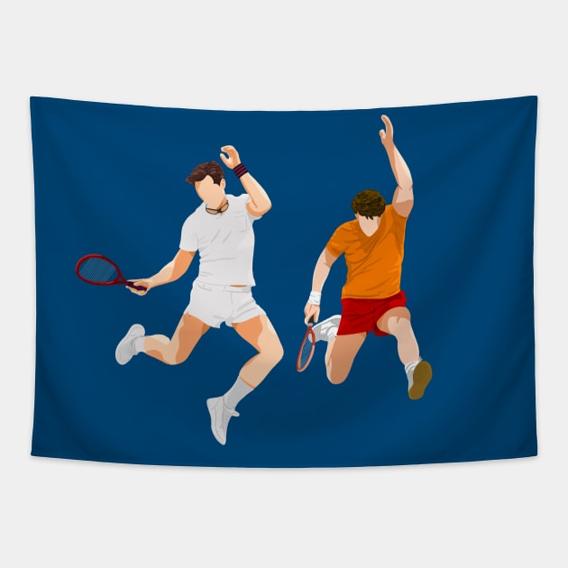 Whizzer and Marvin playing tennis Tapestry by byebyesally