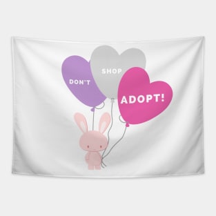 Bunny Rabbit with Balloons - Adopt Don't Shop! Tapestry