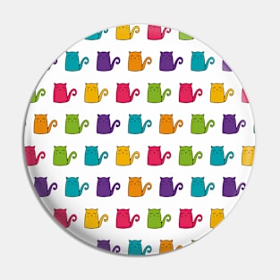 Cutie Rainbow Cats Repeating Pattern Pin