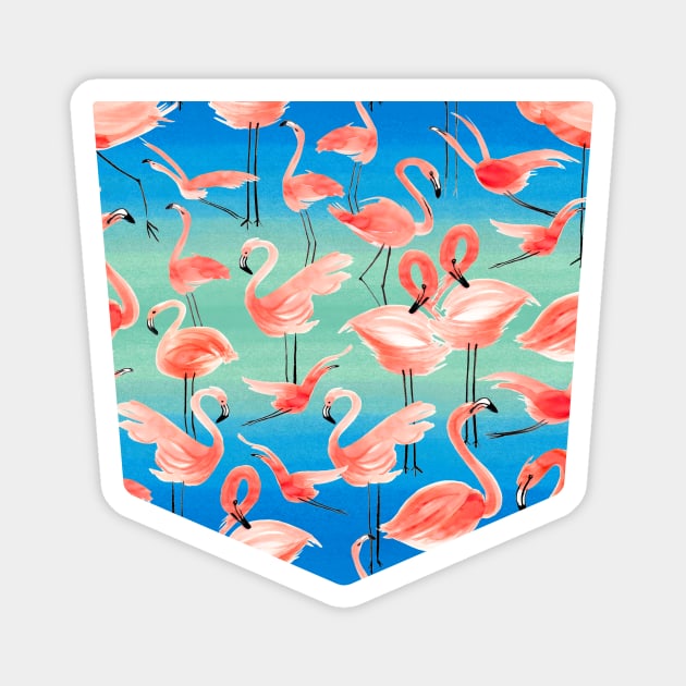 Pocket - Flamingo Pink Magnet by ninoladesign