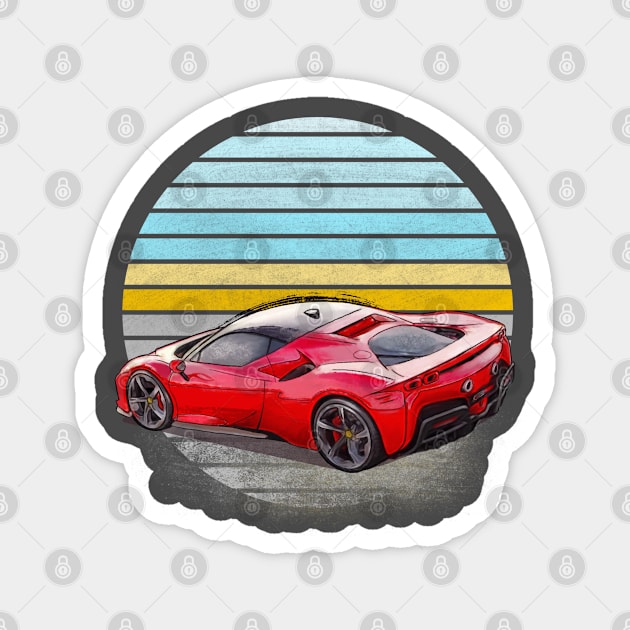 Ferrari red speed car Magnet by Bagalon