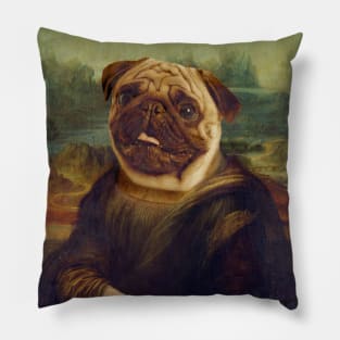 Mona Lisa Pug Pillow